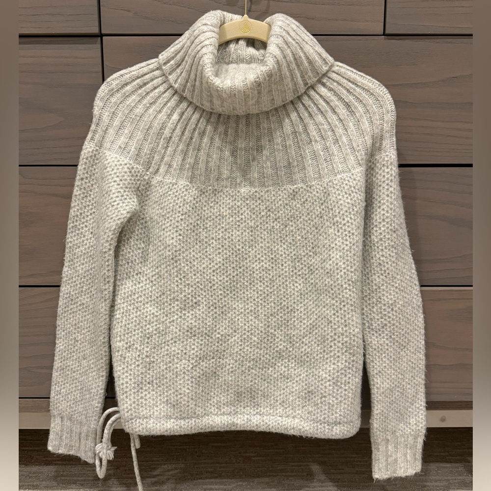 Madewell Grey Snowbound Drawstring Pullover Turtl… - image 1